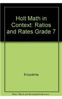 9780030396298: Ratios and Rates Grade 7: Holt Math in Context