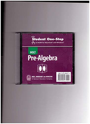 9780030396571: Pre-Algebra, Grade 8 Student One Stop: Holt Pre-Algebra