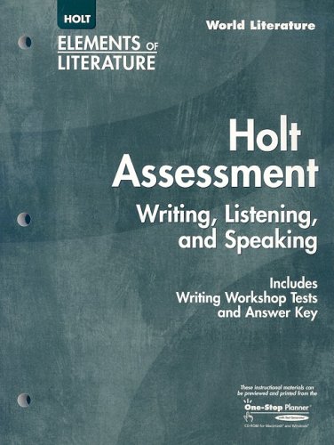 9780030397448: WORKBK-HOLT ELEMENTS WORLD LIT: Writing, Listening, and Speaking World Literature - Holt Assessment