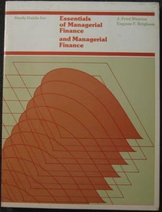 Stock image for Study Guide for Essentials of Managerial Finance and Managerial Finance for sale by HPB-Diamond