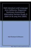 9780030399077: Literature and Language Arts Diagnostic Summary Assessment Grade 9: Holt Literature and Language Arts California (Holt Lit & Lang Arts 2003)