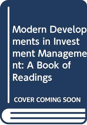 Stock image for Modern Developments in Investment Management: A Book of Readings for sale by HPB-Red