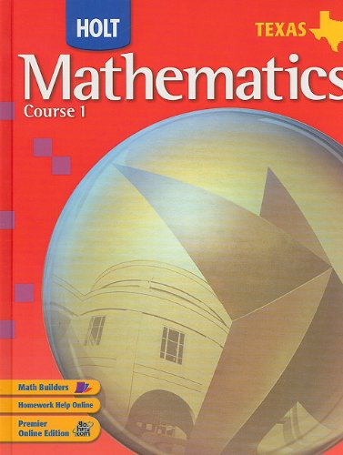 Stock image for Mathematics, Grade 6 Course 1: Holt Mathematics Texas for sale by Revaluation Books