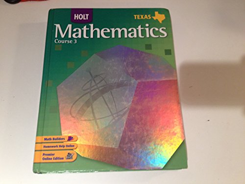 Beispielbild fr Texas Holt Mathematics, Course 3 zum Verkauf von TextbookRush