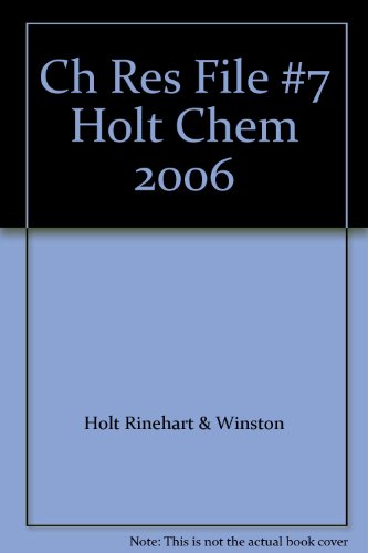 9780030414428: Ch Res File #7 Holt Chem 2006