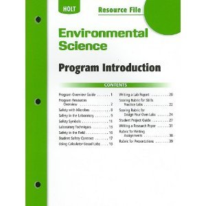 Stock image for Chapter Resource File #15 Food and Agriculture Holt Environmental Science 2006 for sale by Booksavers of Virginia