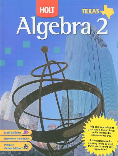 Imagen de archivo de Algebra 2, Grade 11: Holt Algebra 2 Texas a la venta por Revaluation Books