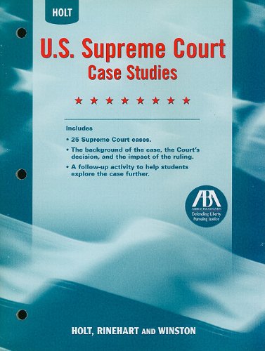 Beispielbild fr U. S. Supreme Court Case Studies zum Verkauf von Better World Books