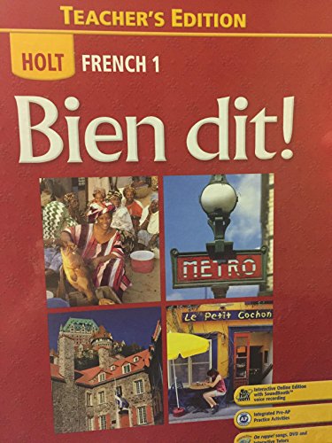 9780030422232: Holt French 1: Bien dit! Teacher's Edition