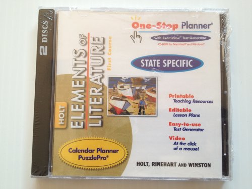 Stock image for Holt Elements Of Literature, First Course, Grade 7: State-Specific CD-ROMs Set Of 2 For WIN/MAC, One-Stop Planner (2005 Copyright) for sale by ~Bookworksonline~