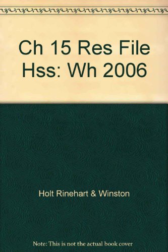 Imagen de archivo de Holt World History: Chapter 15 Resource File Grades 6-8 a la venta por The Book Cellar, LLC