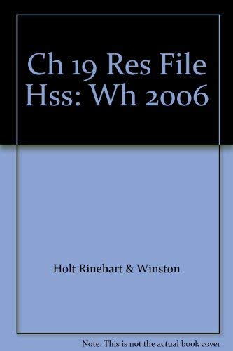 Imagen de archivo de Holt World History: Chapter 19 Resource File Grades 6-8 a la venta por The Book Cellar, LLC