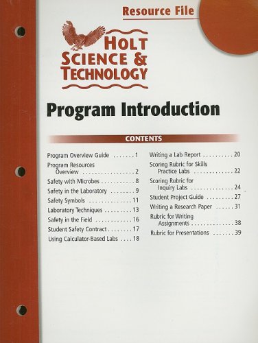 Beispielbild fr Holt Science & Technology Resource File: Program Introduction zum Verkauf von The Book Cellar, LLC