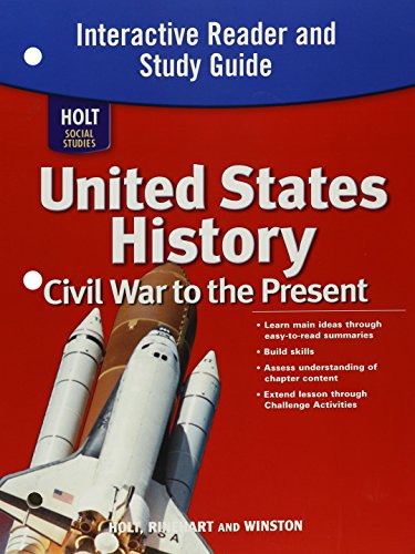 9780030426537: United States History Grade 8: Interactive Reader With Study Guide Civil War to the Present