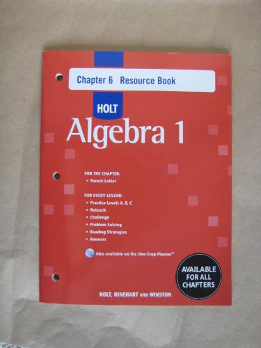 Beispielbild fr Holt Pre-Algebra Chapter 6 Resource Book zum Verkauf von Nationwide_Text
