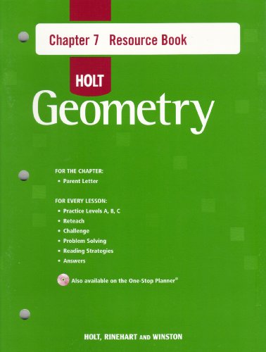 Beispielbild fr Holt Geometry  2007: Resource Book with Answers: Chapter 7 zum Verkauf von HPB-Diamond