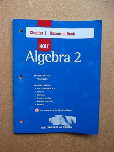 Stock image for Holt Algebra 2: Resource Book with Answers: Chapter 1 for sale by Iridium_Books