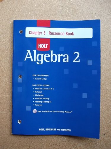 Stock image for Holt Algebra 2: Resource Book With Answers, Chapter 5 for sale by HPB-Red
