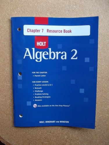 Stock image for Holt Algebra 2: Resource Book with Answers: Chapter 7 for sale by Iridium_Books