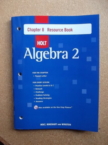 Stock image for Holt Algebra 2: Resource Book with Answers: Chapter 8 for sale by Iridium_Books