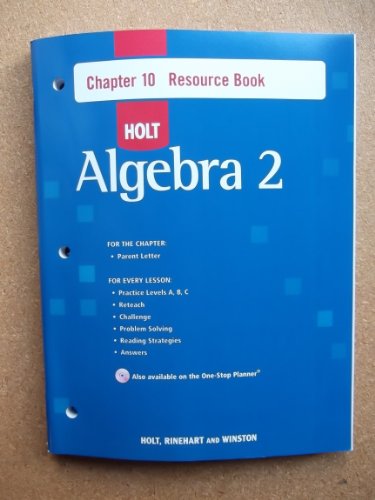 Stock image for Holt Algebra 2: Resource Book with Answers: Chapter 10 for sale by Iridium_Books