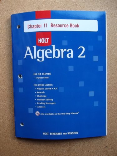 Stock image for Holt Algebra 2: Resource Book with Answers: Chapter 11 for sale by Iridium_Books