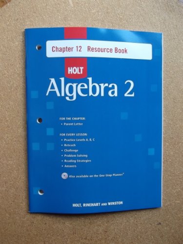 Stock image for Holt Algebra 2: Resource Book with Answers: Chapter 12 for sale by Iridium_Books
