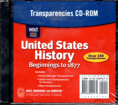 Stock image for Holt Social Studies: United States History: Beginnings to 1877: Transparencies CD-ROM for sale by Iridium_Books