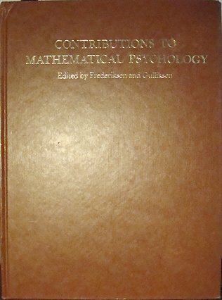 Imagen de archivo de Contributions to Mathematical Psychology a la venta por Better World Books