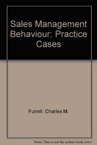 Imagen de archivo de Sales Management Behaviour: Practice Cases a la venta por Foggypaws