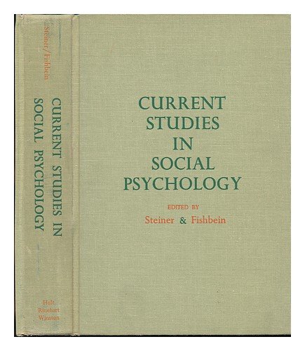 Beispielbild fr Current Studies in Social Psychology zum Verkauf von Better World Books