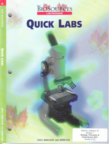 Beispielbild fr Holt Biosources : Quick Lab zum Verkauf von Better World Books Ltd