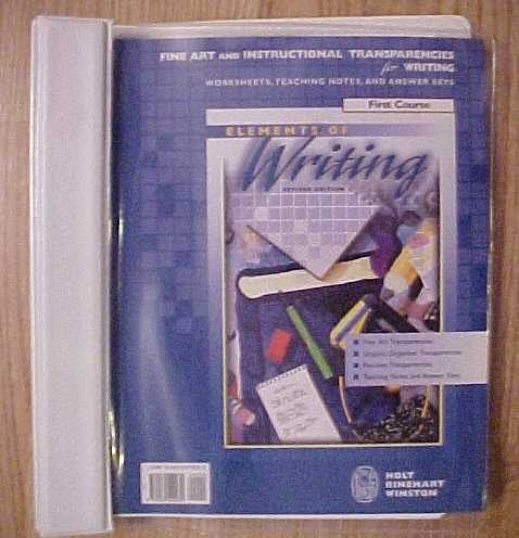 Stock image for ELEMENTS OF WRITING FIRST COURSE, FINE ART AND INSTRUCTIONAL TRANSPARENCIES FOR WRITING for sale by mixedbag