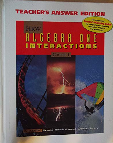 Stock image for Tchr's Answer Ed Alg 1 Interact Crs 1 98 for sale by ThriftBooks-Dallas