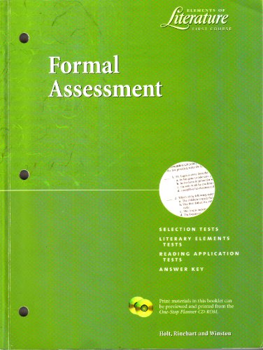 9780030523793: Elements on Literature First Course, Formal Assessment [Paperback] by HOLT RI...