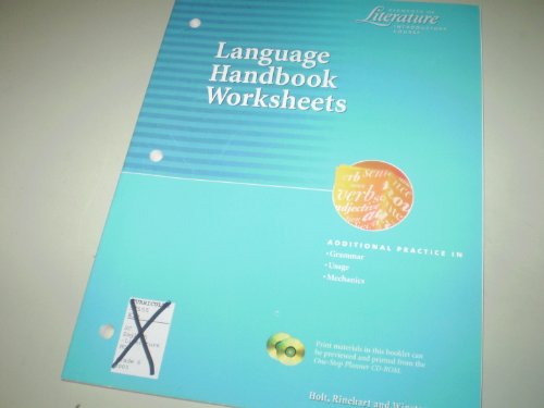 Language Handbook Worksheets, Grade 6 (Elements of Literature Series) (9780030523984) by Holt, Rinehart, And Winston, Inc.