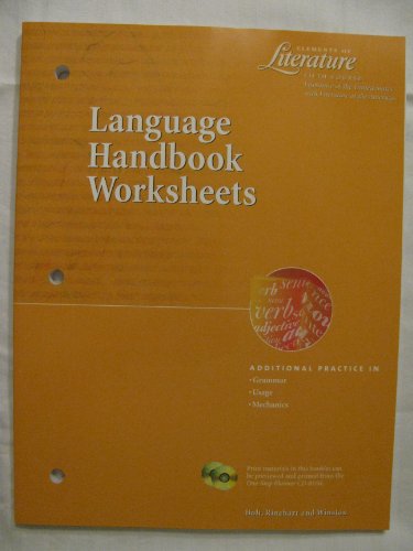 Beispielbild fr Elements of Language : Language Handbook Worksheets zum Verkauf von Better World Books