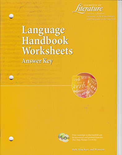 9780030524189: Elements of Literature Fifth Course (Grade 11) Language Handbook Worksheets Answer Key