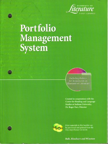 Imagen de archivo de Elements of Literature First Course Portfolio Management System a la venta por Nationwide_Text