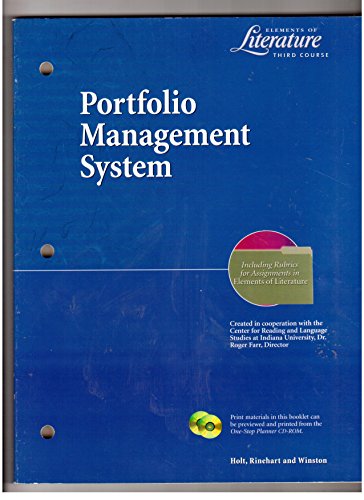 9780030524271: Portfolio Management System (Elements of Literature Third Course)