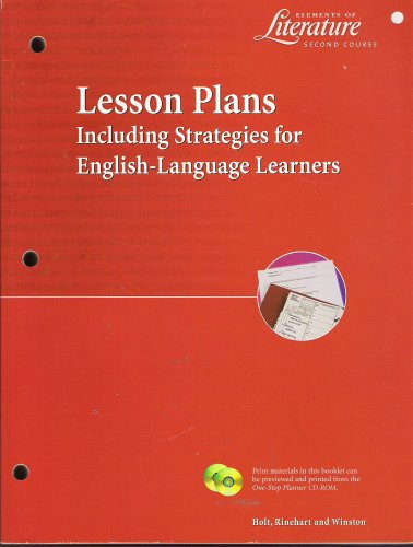 Stock image for ELEMENTS OF LITERATURE SECOND COURSE, LESSON PLANS INCLUDING STRATEGIES FOR ENGLISH-LANGUAGE LEARNERS for sale by mixedbag