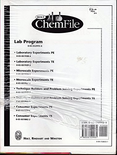Lab Program Chemfile 2000 (9780030529931) by Holt, Rinehart And Winston, Inc.