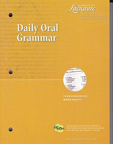 Stock image for Elements Of Literature; Fifth Course; Daily Oral Grammer for sale by Allied Book Company Inc.