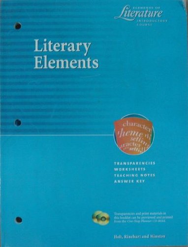 Stock image for ELEMENTS OF LITERATURE INTRODUCTORY COURSE, LITERARY ELEMENTS for sale by mixedbag