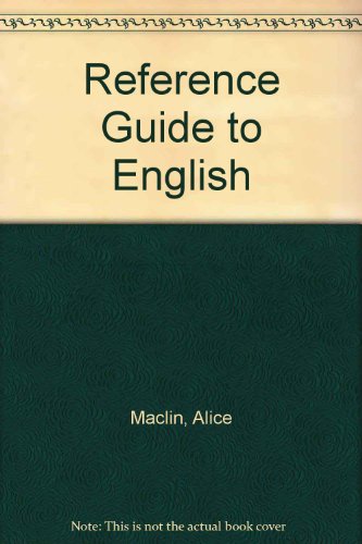 Imagen de archivo de Reference Guide to English : A Handbook of English As a Second Language a la venta por Better World Books: West