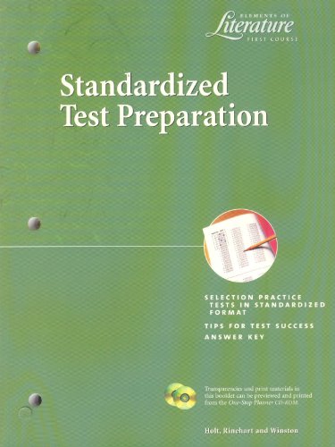 Stock image for ELEMENTS OF LITERATURE FIRST COURSE, STANDARDIZED TEST PREPARATION for sale by mixedbag