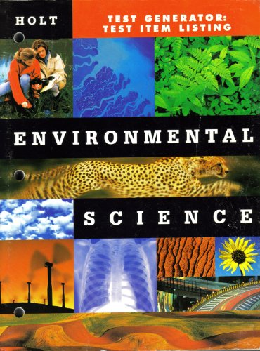 Environmental Science: Test Generator with Item Listing (9780030539190) by Rinehart And Winston Holt