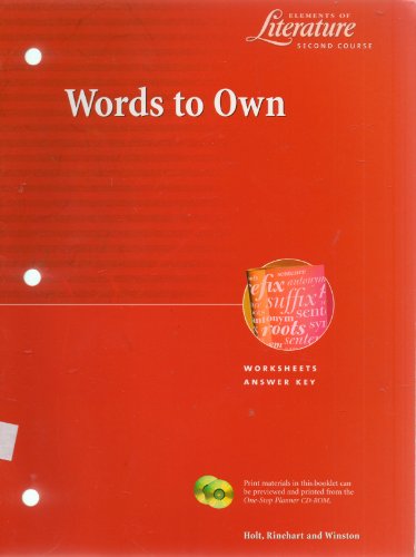 Imagen de archivo de Elements of Literature, Second Course, Words to Own a la venta por Nationwide_Text