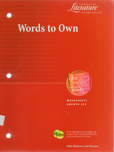 Stock image for Elements of Literature, Second Course, Words to Own for sale by Nationwide_Text