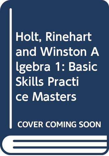 Imagen de archivo de Holt Algebra 1 Basic Skills Practice Masters With Answers (2001 Copyright) a la venta por ~Bookworksonline~